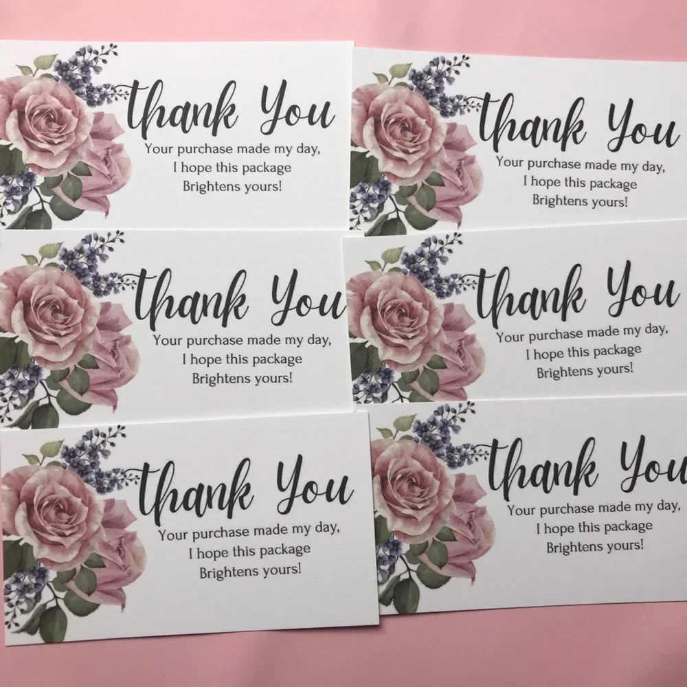 30 thank you cards size 3.5”x2.”